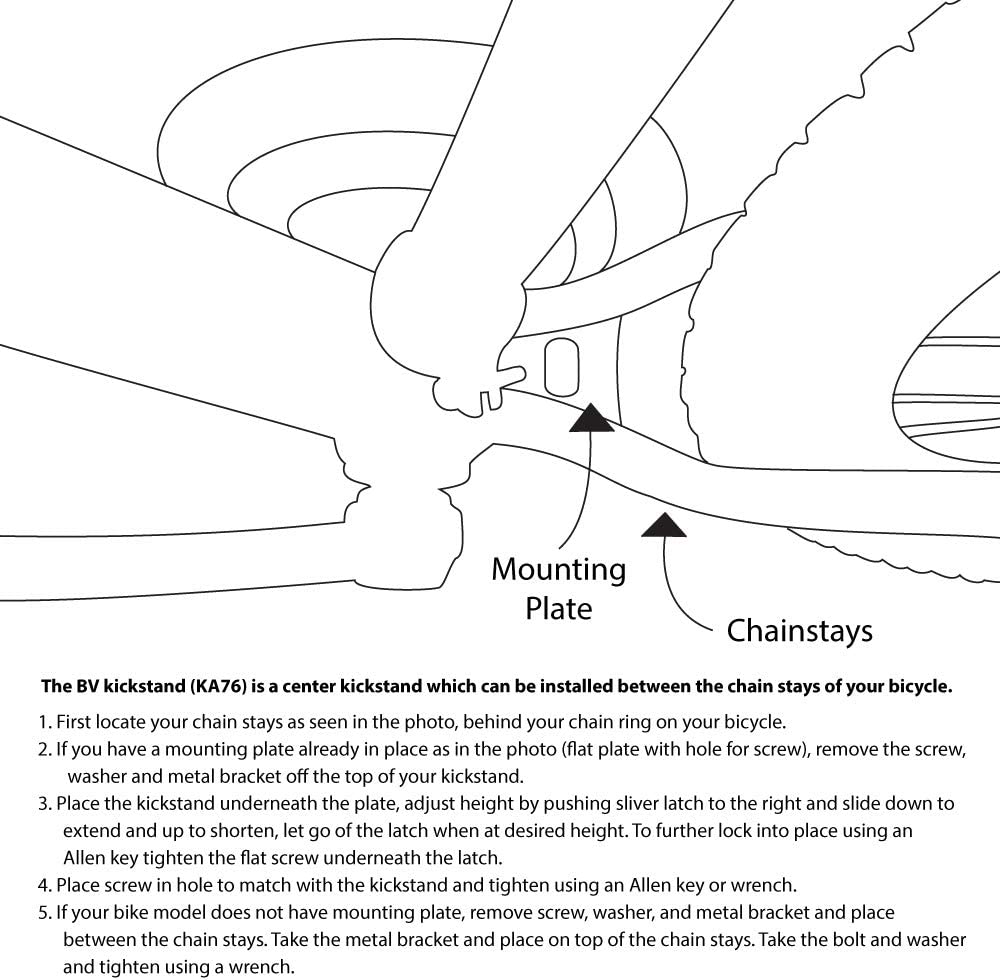 BV Adjustable Bicycle Kickstand