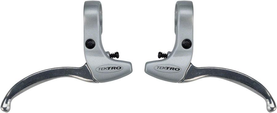 Tektro CL332RS 3-Finger Alloy Bicycle Linear Pull Brake Lever Set Silver-Voltaire Cycles