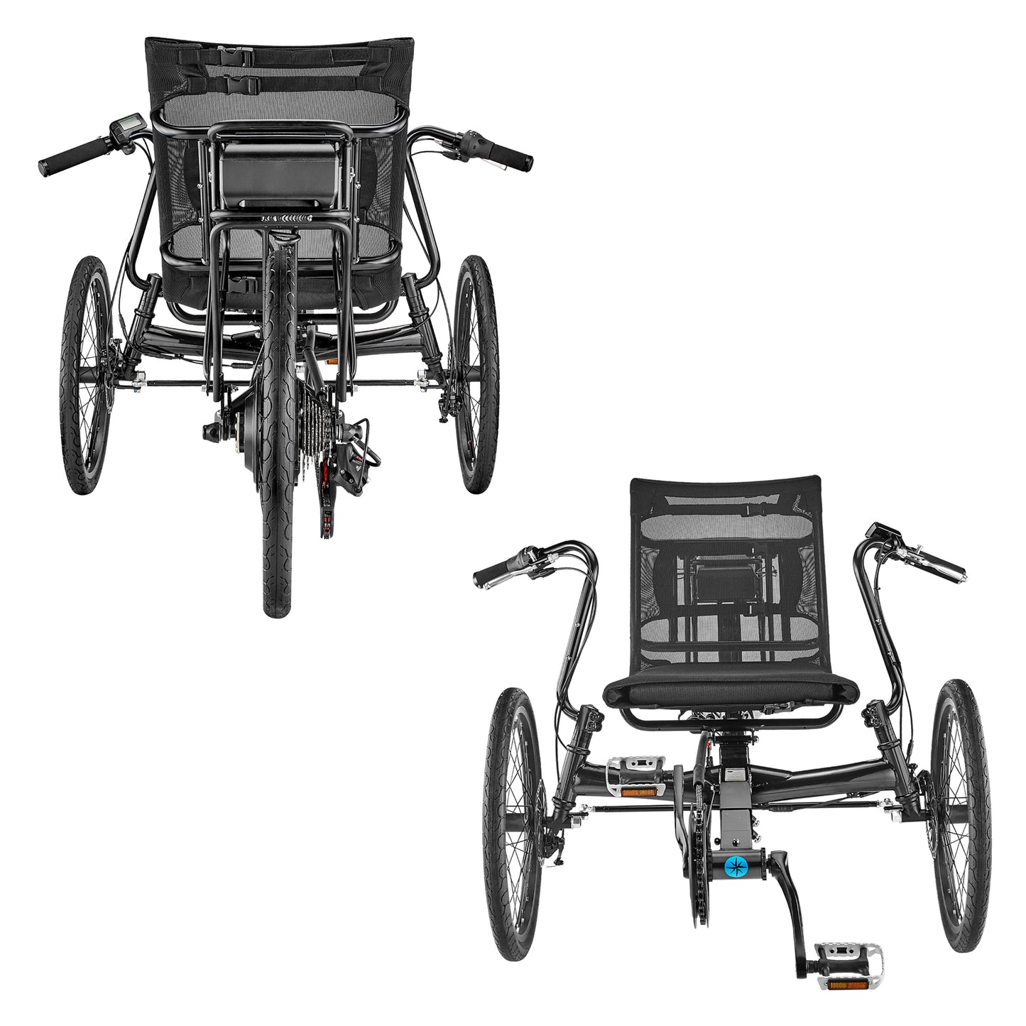 Electric Sun Seeker Recumbent Trike Eco Tad SX Tadpole Recumbent Trike with 500 rear hub motor kit